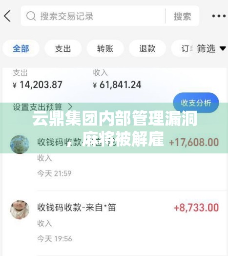 云鼎集团内部管理漏洞,麻将被解雇 云鼎集团内部管理漏洞,麻将被解雇